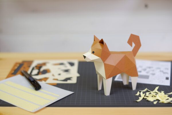 perro shiba inu papercraft