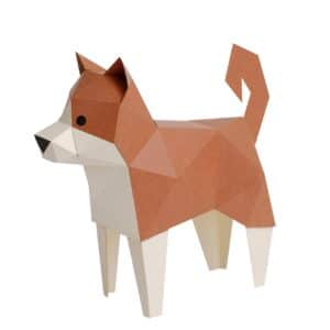 perro shiba inu papercraft