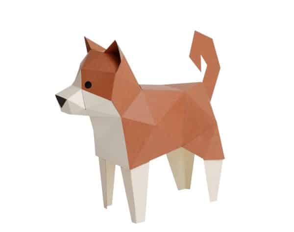 perro shiba inu papercraft