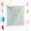 Furoshiki Hare Musubi: Cherry blosom sobre azul/gris (sakura) - Imagen 3