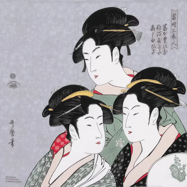 Furoshiki UKIYOE: Tres bellezas del presente (70 cm)