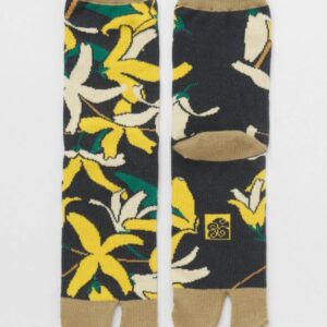 Medias tabi japonesas con diseño floral de forsitia – Kawagami