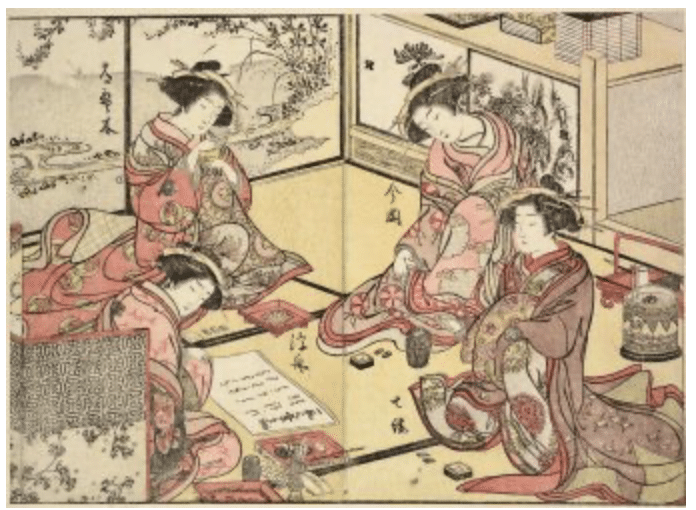 ceremonia tradicional japonesa del kōdō con nobles