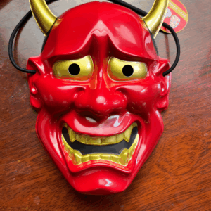 Máscara tradicional japonesa: HANNYA ROJA