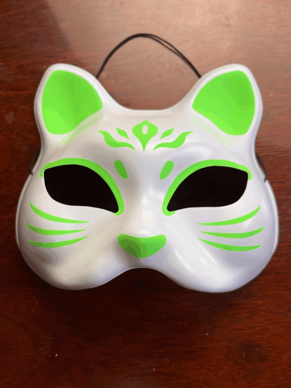 Máscara tradicional japonesa: NEKOMEN FOSFORESCENTE - Imagen 2