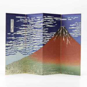 biombo japonés decorativo de lujo Fuji Rojo Hokusai